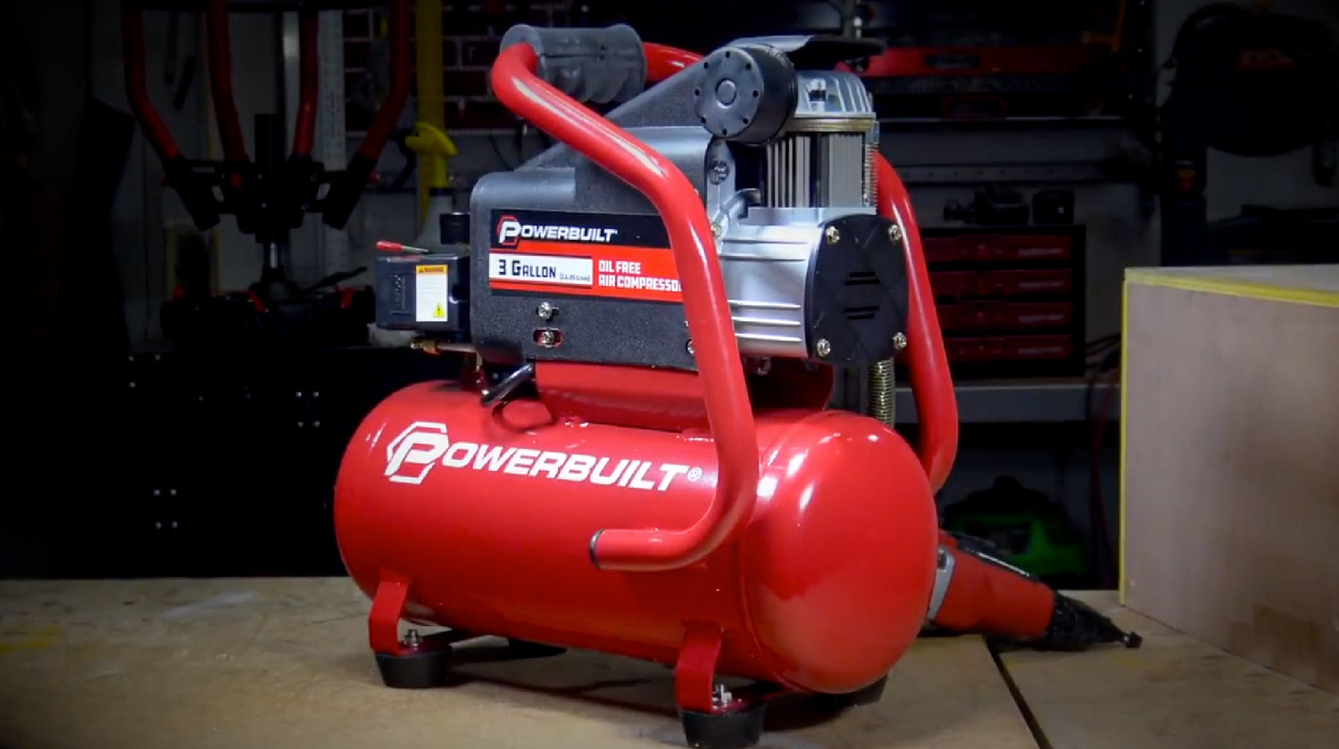 The Powerbuilt 3 Gallon Portable Air Compressor