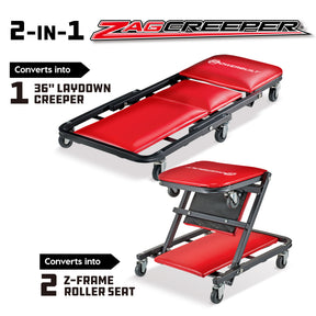 36 in. ZAG 2-in-1 Floor Creeper & Seat