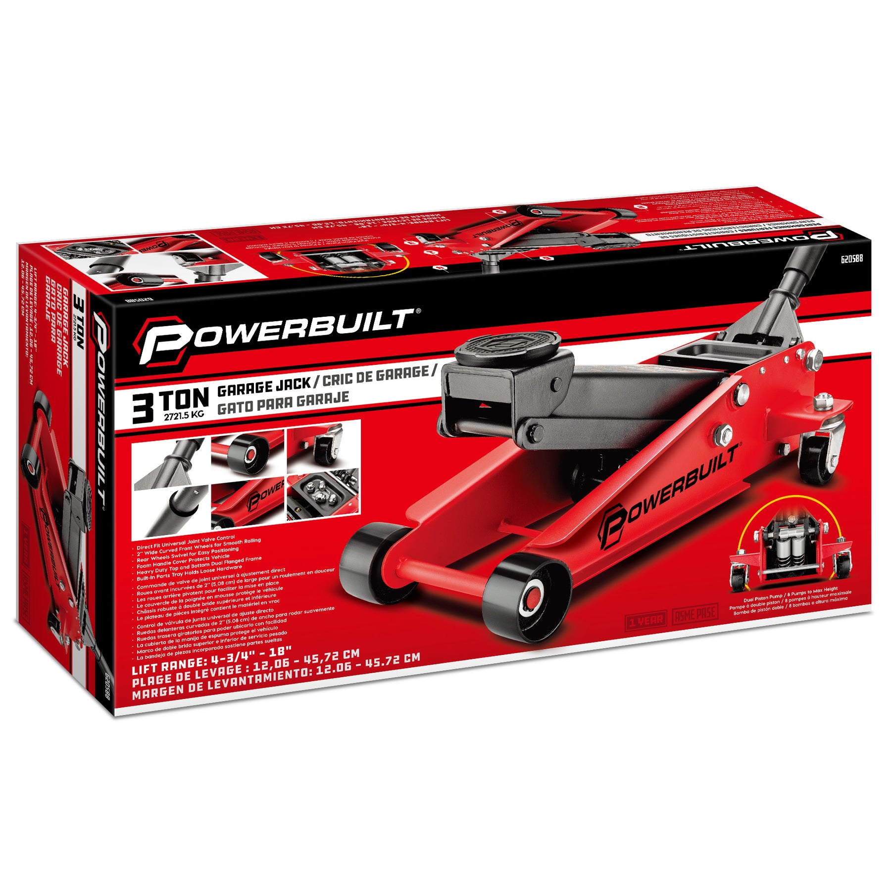 3 Ton Powerbuilt Garage Jack