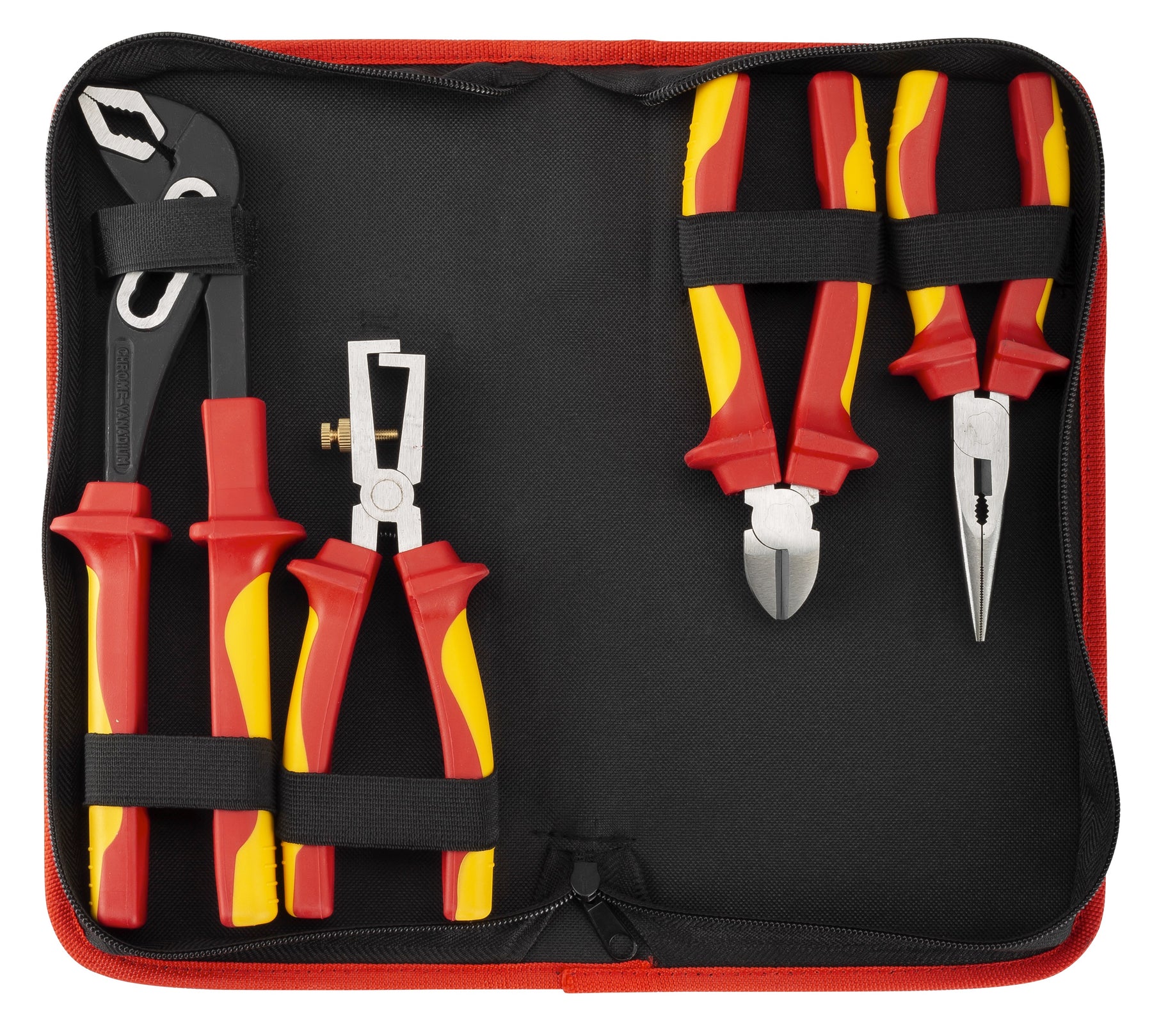 Powerbuilt 4 Piece VDE Plier Set with Zipper Pouch