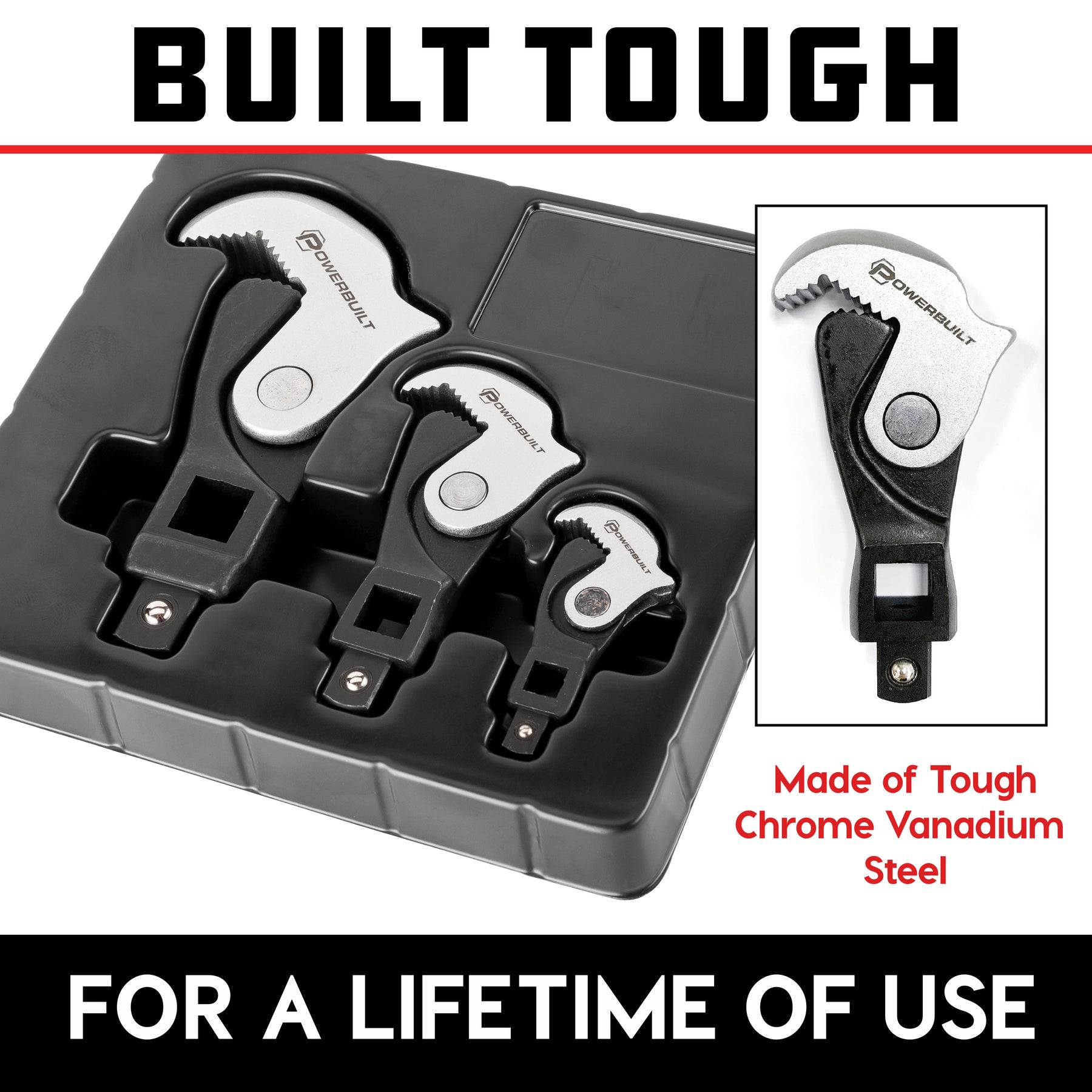 3 Piece Spring Crowfoot Wrench Set