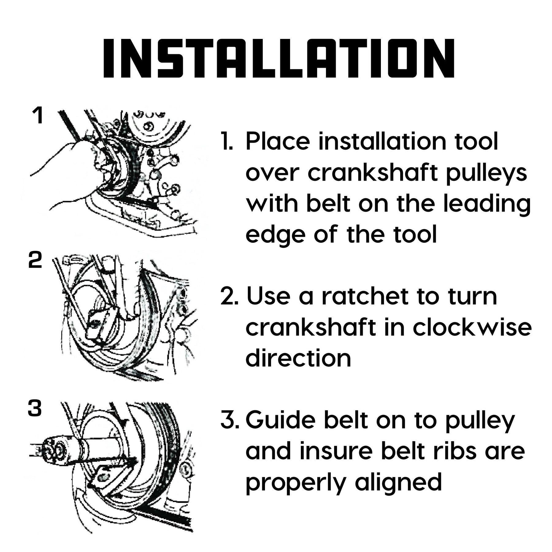 2 Piece Stretch Belt Installation / Removal Tool Set