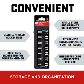 7 Piece 3/8 in. Dr. Metric Hex Bit Socket Set