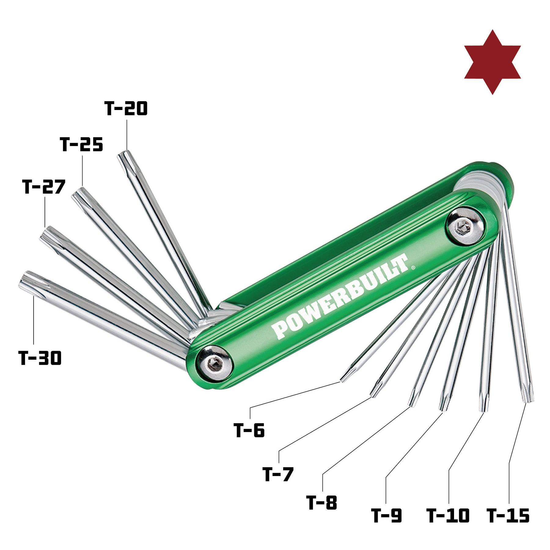 Folding Torx Key Wrench Set