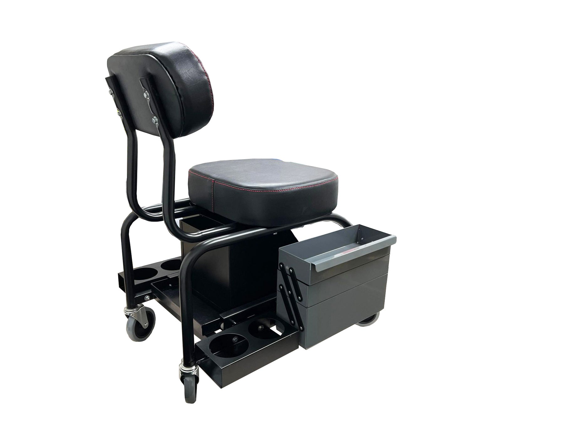 Professional Shop Seat With Expandable Side Trays