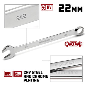 22 MM Fully Polished Long Pattern Metric Combination Wrench