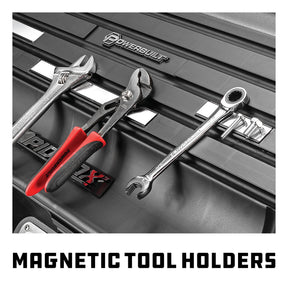 26 in. Rapid Box Slant Front Toolbox Tool with Tool Magnets - Grey