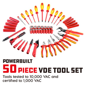 50 Piece VDE Insulated Electrician's Tool Set