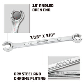 3/8 x 7/16 Inch SAE Flare Nut Wrench