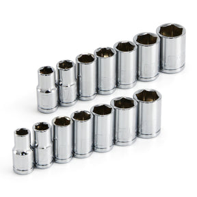 14 Piece 1/4 in. Dr. SAE & Metric 6 Pt. Socket Set