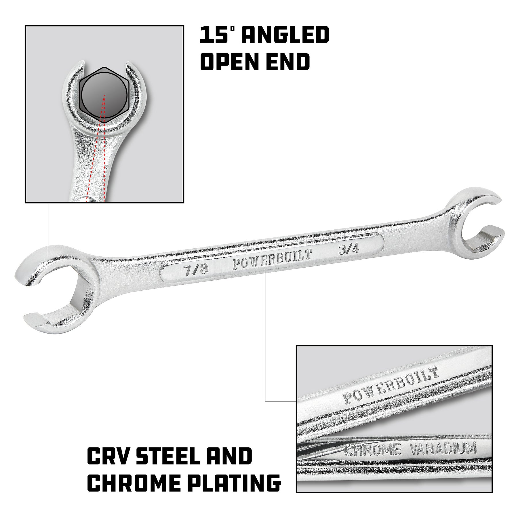 4 Piece SAE Flare Nut Wrench Set