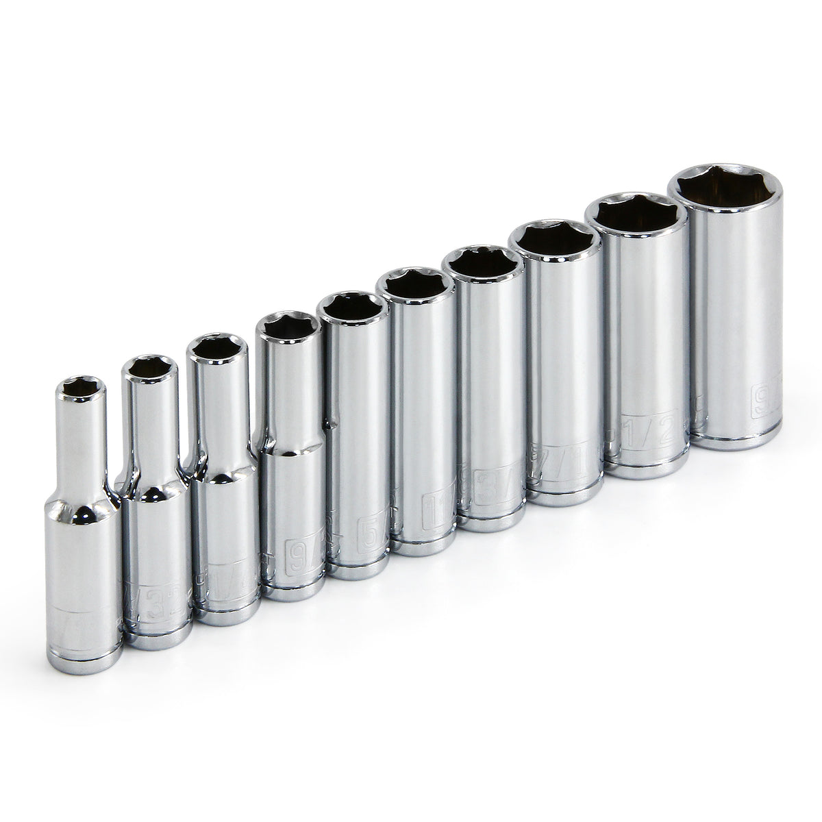 10 Piece 1/4 in. Dr. SAE 6 Pt. Deep Socket Set