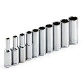 10 Piece 1/4 in. Dr. Metric 6 Pt. Deep Socket Set