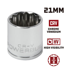 3/8 Inch Drive x 21 MM 12 Point Shallow Socket