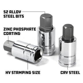 1/2 in. Dr. Hex Bit Sockets - Metric