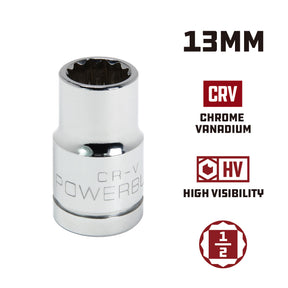 1/2 Inch Drive x 13 MM 12 Point Shallow Socket