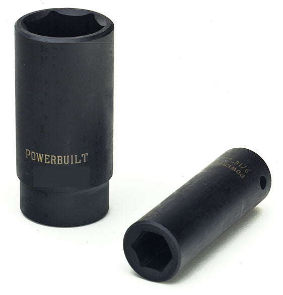 Powerbuilt 1/2" Drive 6 Point Metric Deep Impact Socket 21mm, Chrome Vanadium