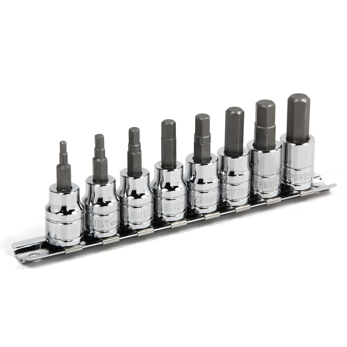 8 Piece 3/8 Inch Drive Metric Hex Bit Socket Set