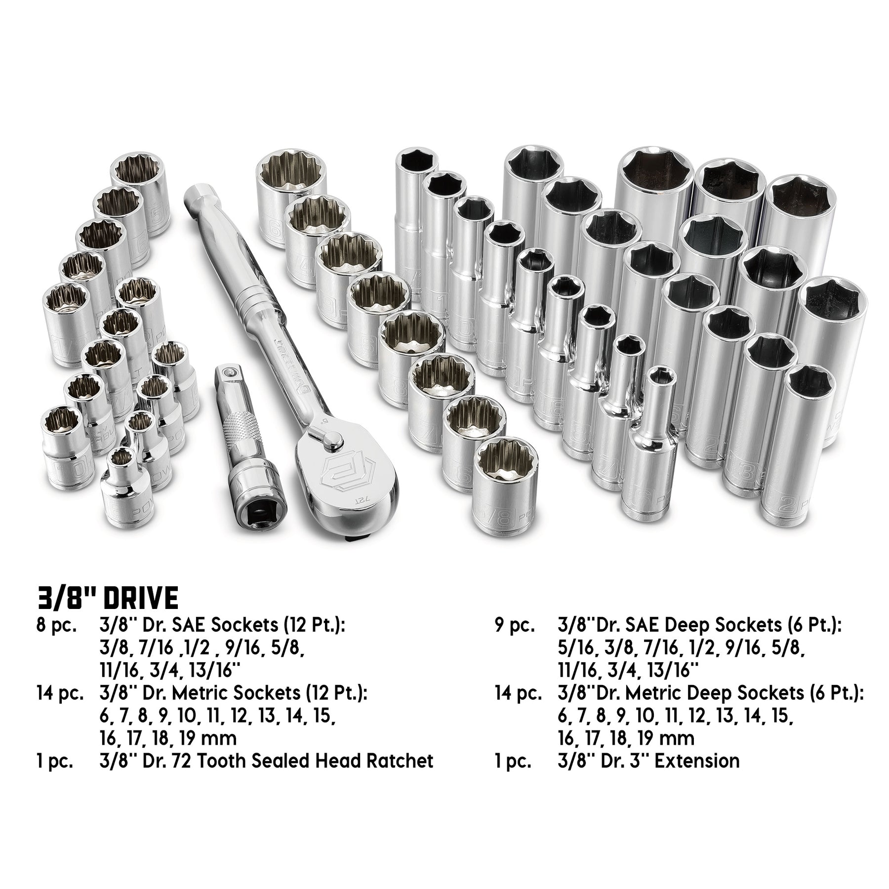 47 Piece 3/8 in. Drive Mechanic's Tool Set