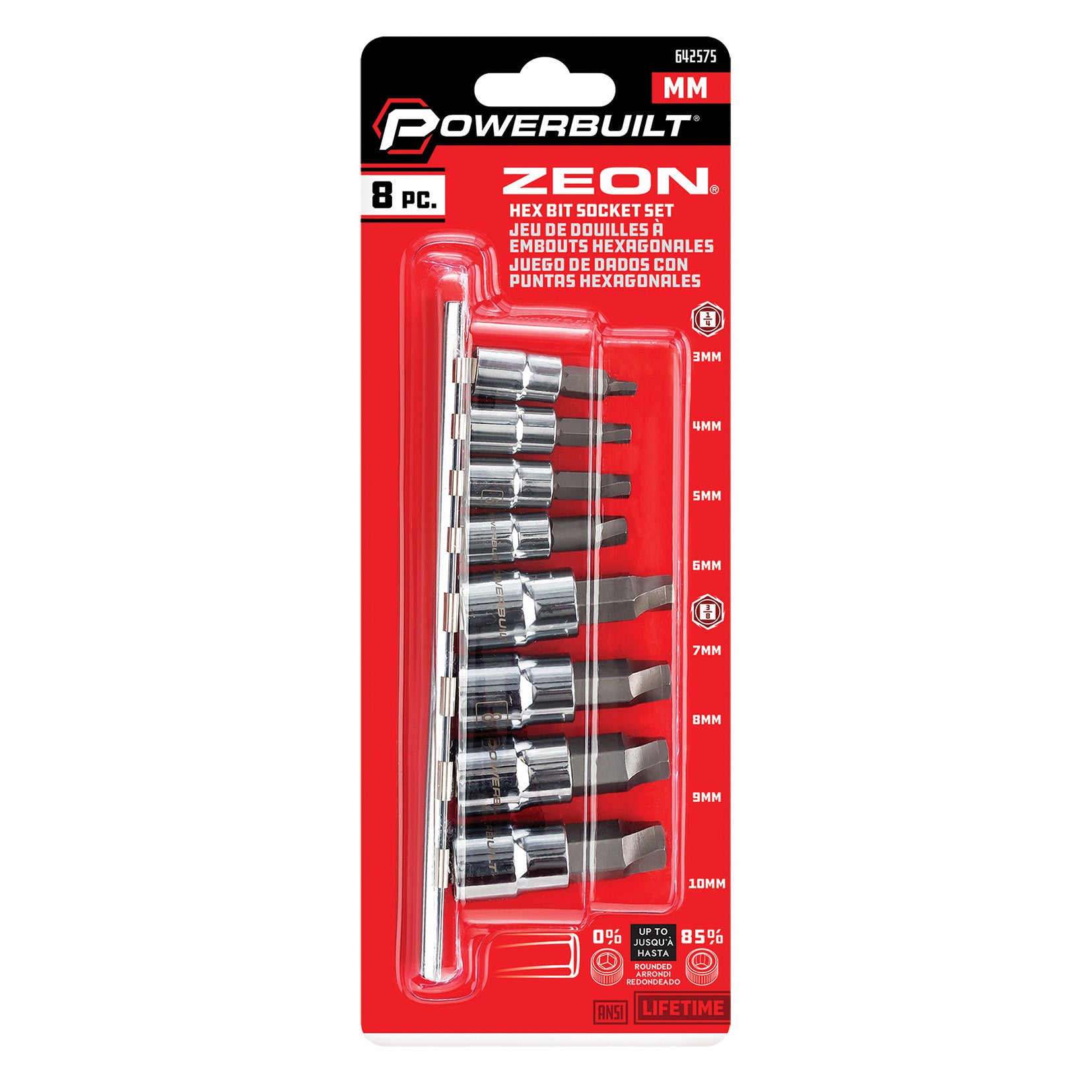 8 Piece Zeon Metric Hex Bit Socket Set for Damaged Bolts