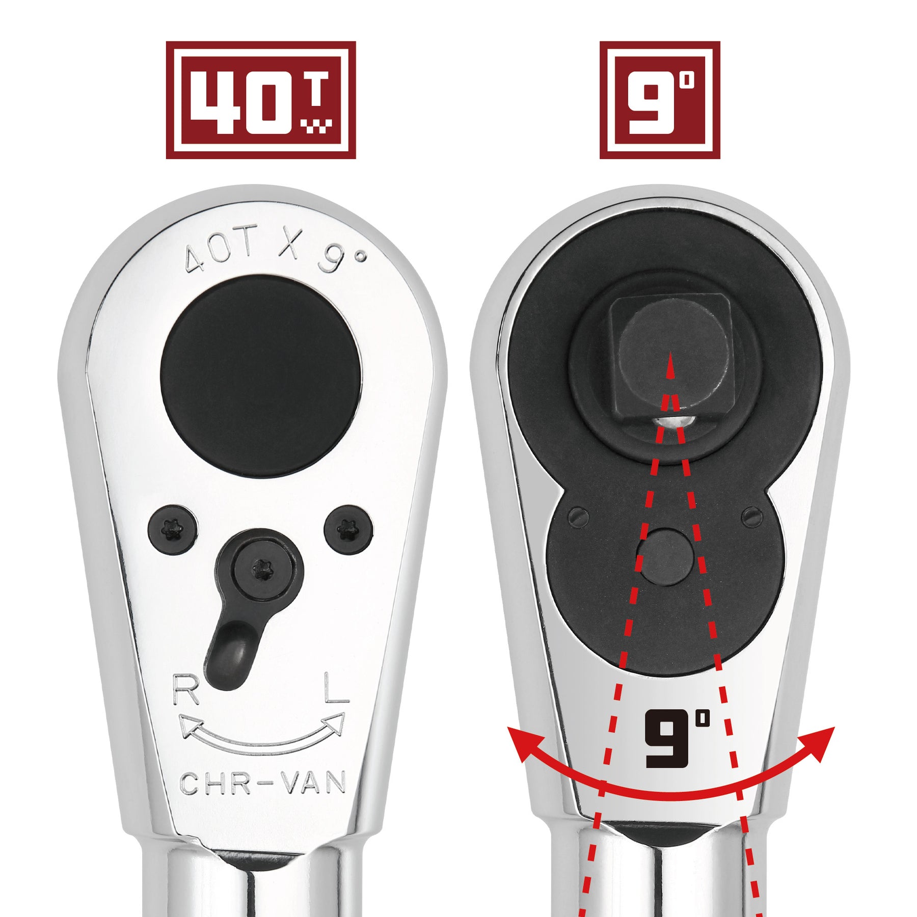 3/4 in. Dr. 40 Tooth Quick Release Ratchet