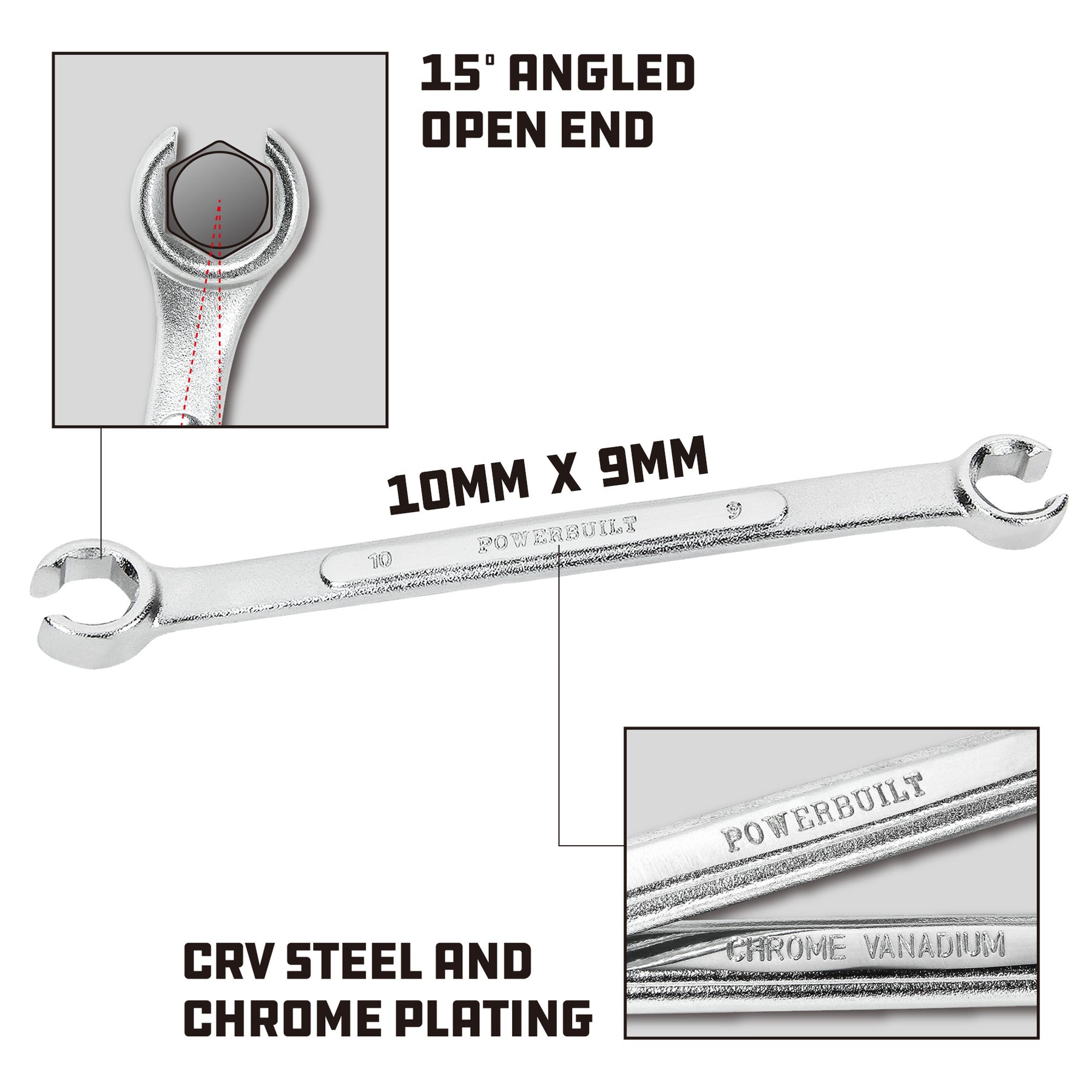 9 x 10 MM Metric Flare Nut Wrench