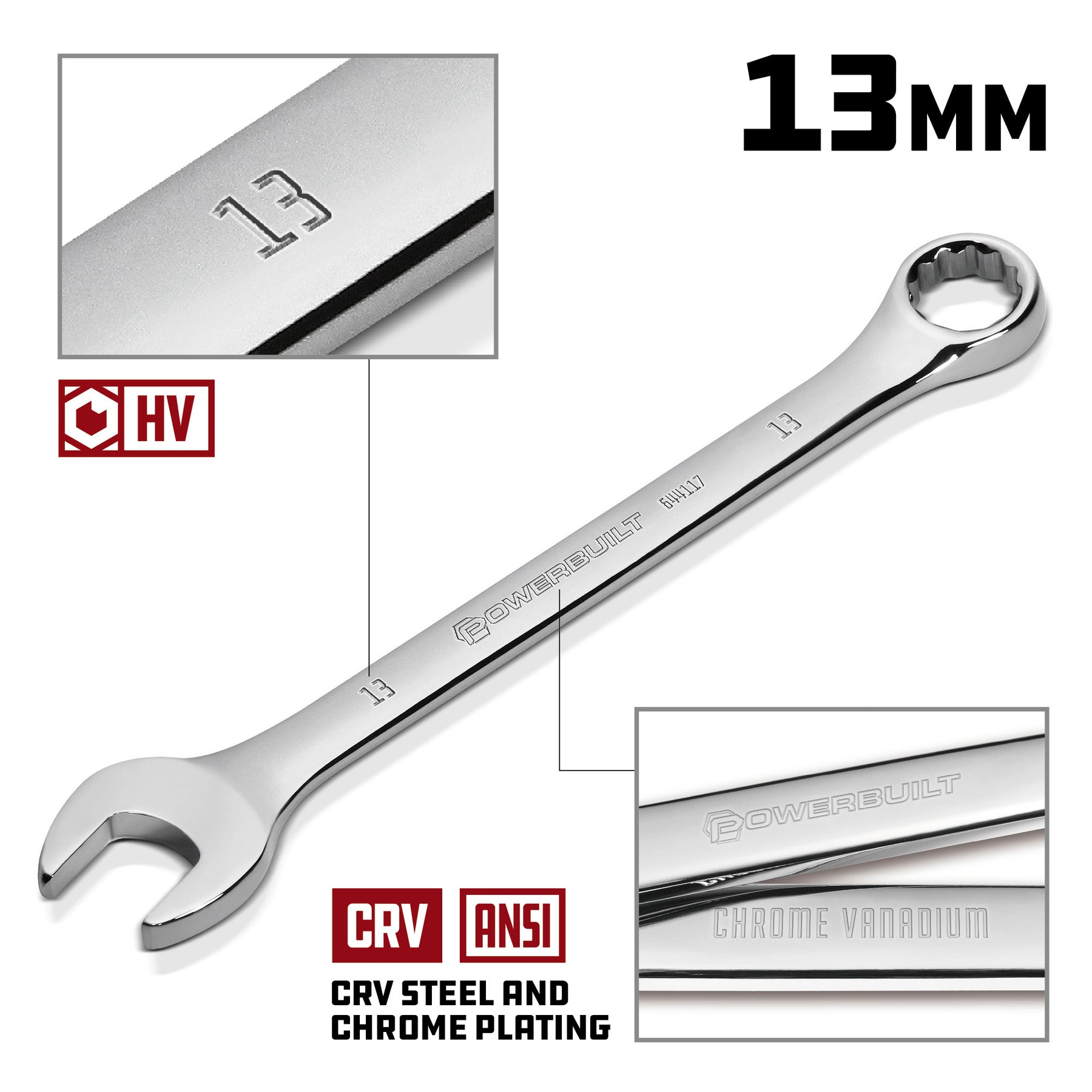 13 MM Fully Polished Metric Combination Wrench