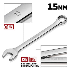 15 MM Fully Polished Metric Combination Wrench