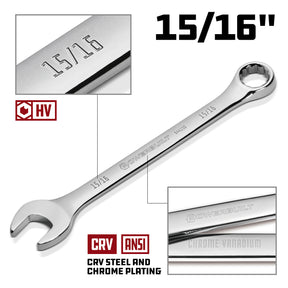 15/16 Inch Fully Polished SAE Combination Wrench