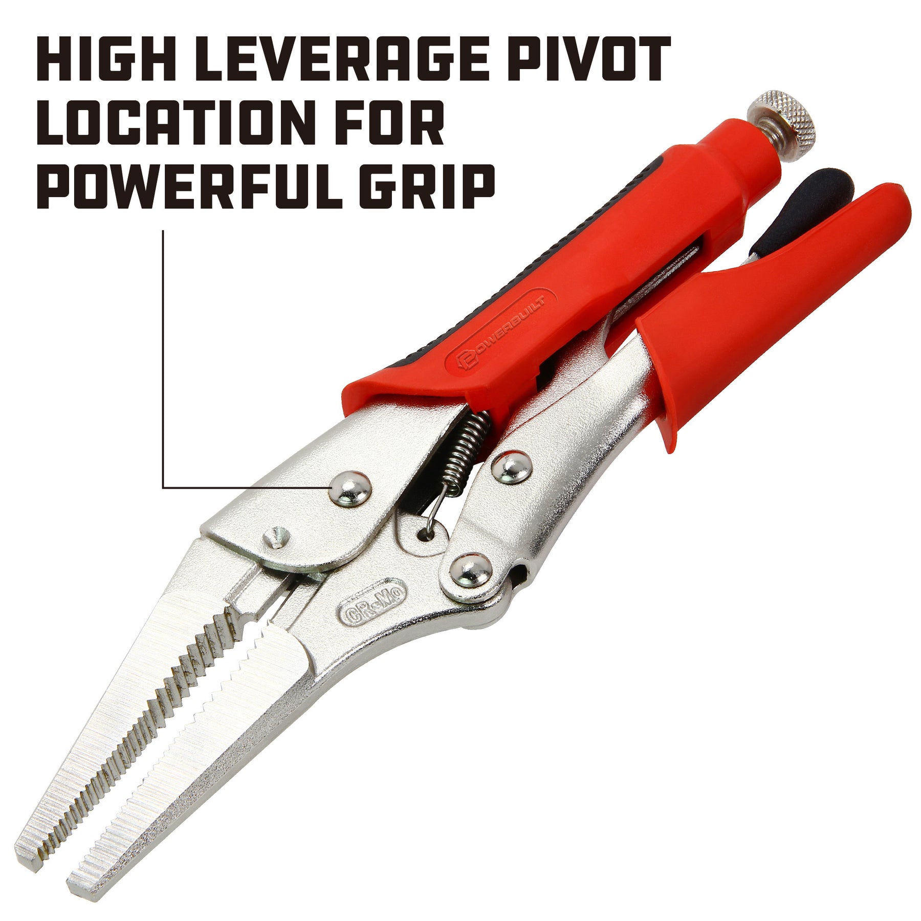 9 in. Long Nose Locking Pliers with Injection Handle