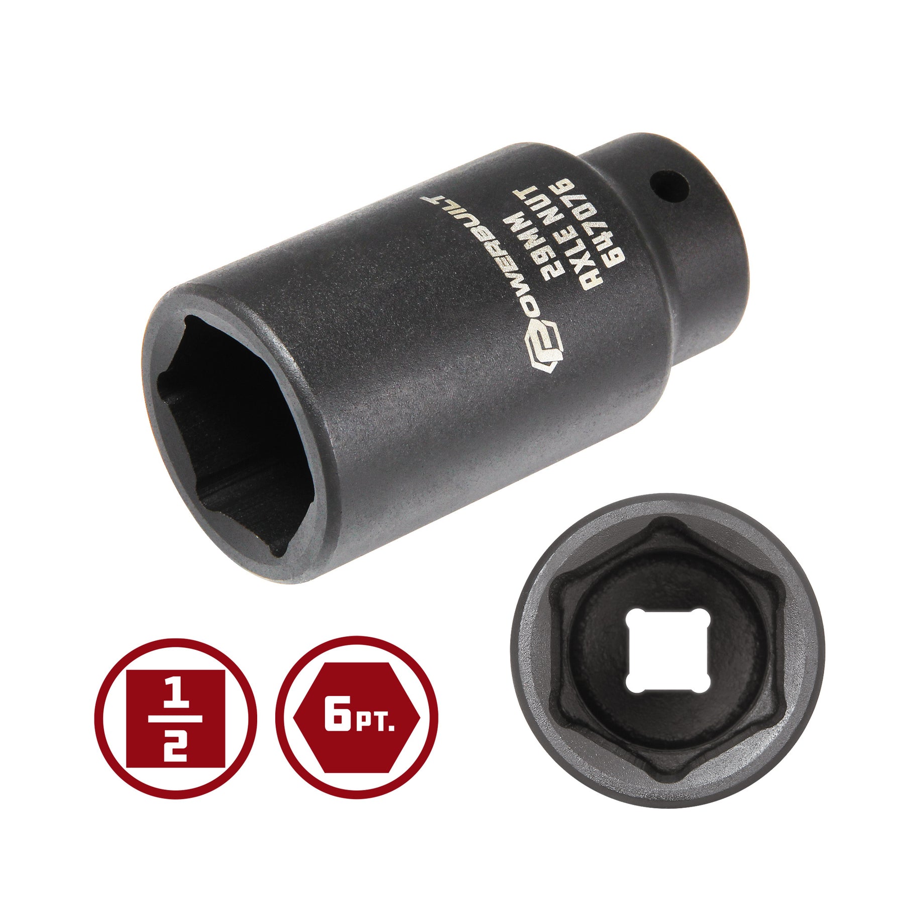 1/2 Inch Drive by 29 MM Axle Nut Socket