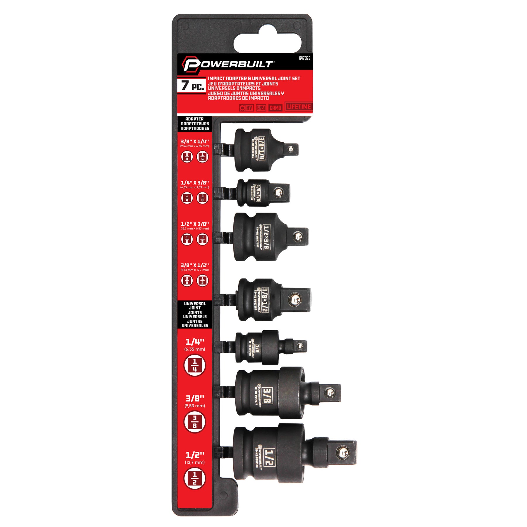 7 Piece Impact Universal Joint & Socket Adapter Set