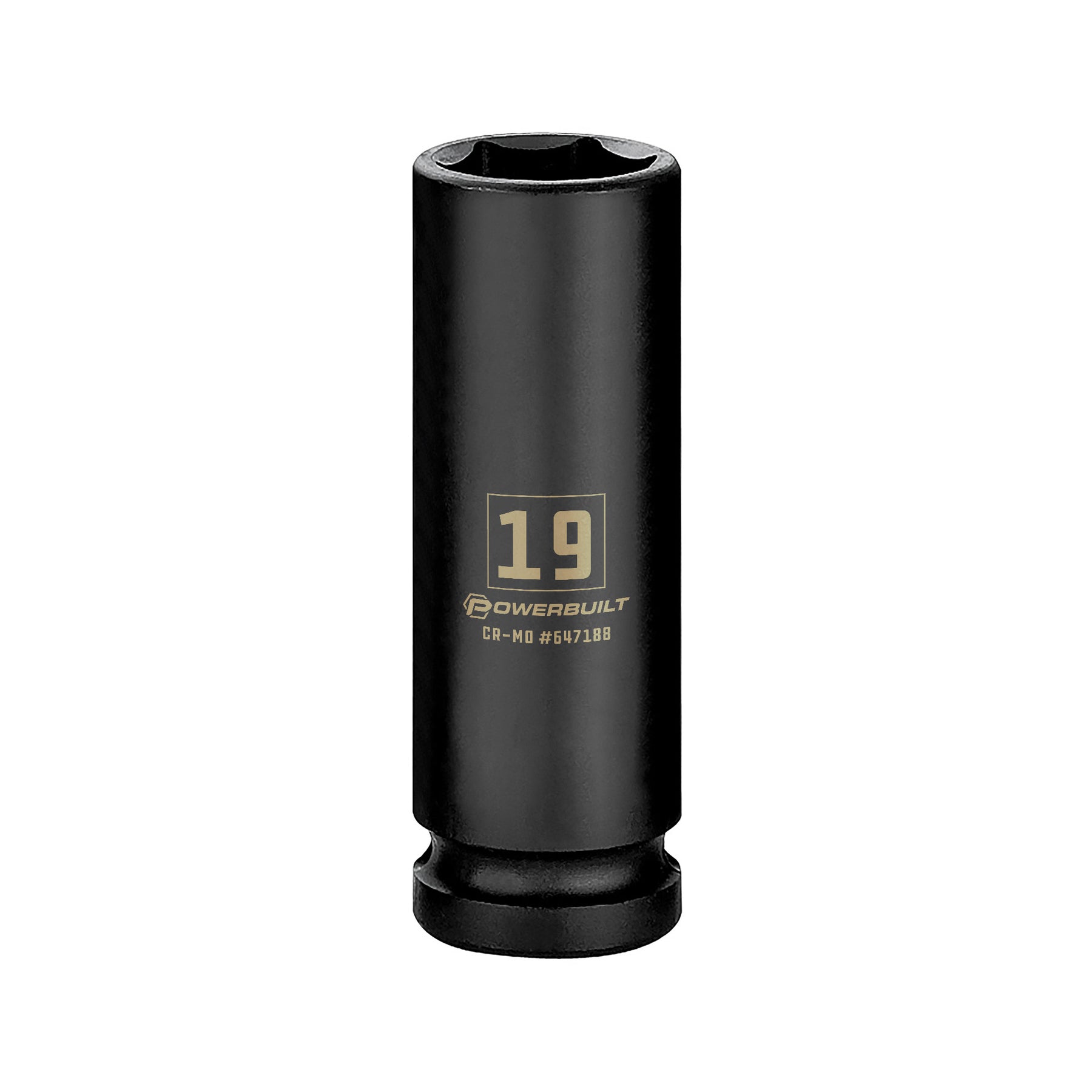 1/2 Inch Drive x 19 MM 6 Point Deep Impact Socket