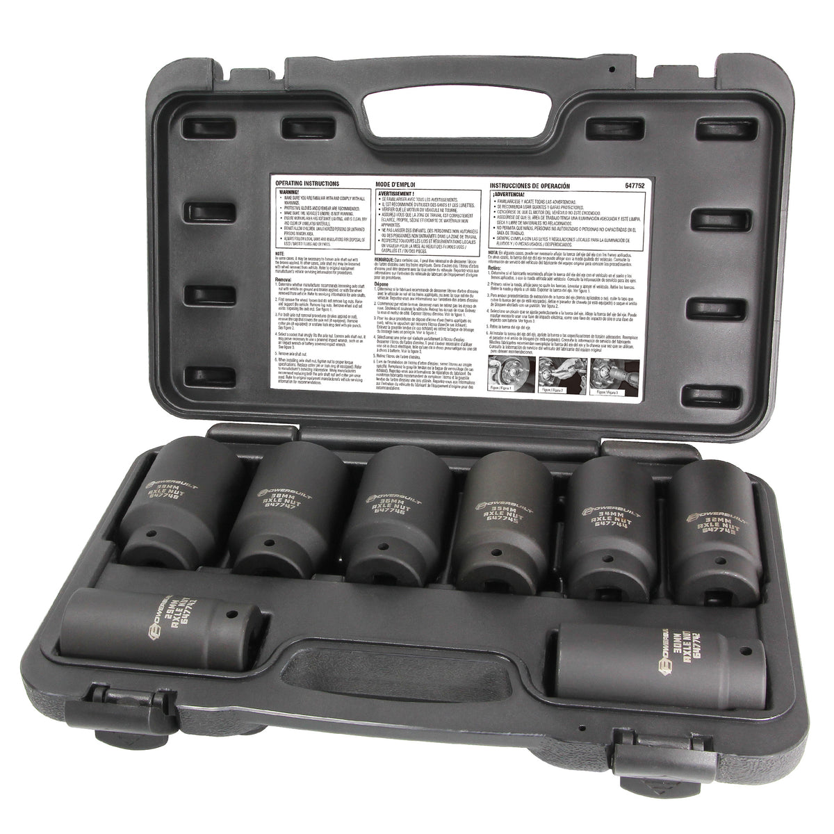 8 Piece 1/2 in. Drive 12 Point Metric Axle Nut Socket Set