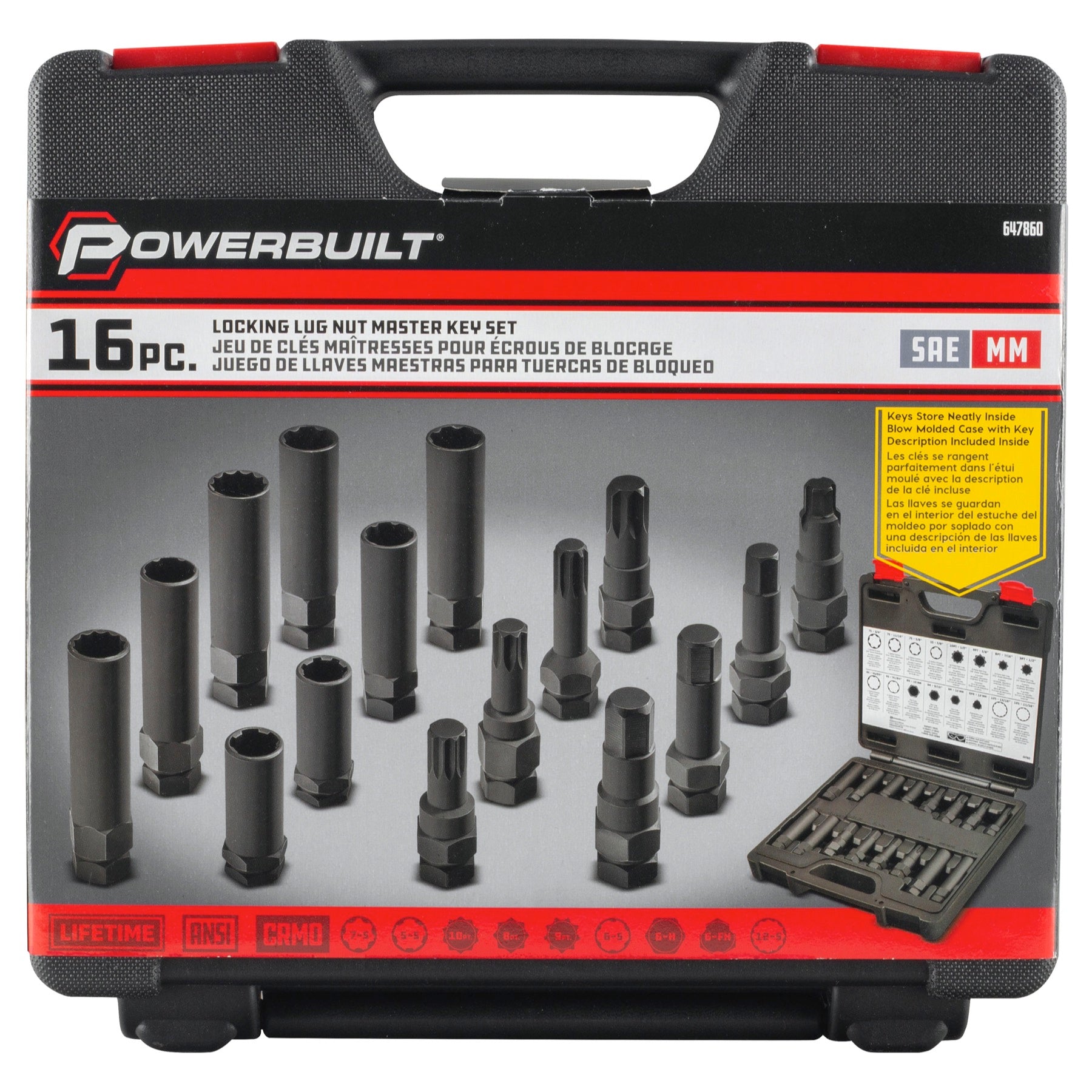 16 Piece Master Locking Lug Nut Socket Set