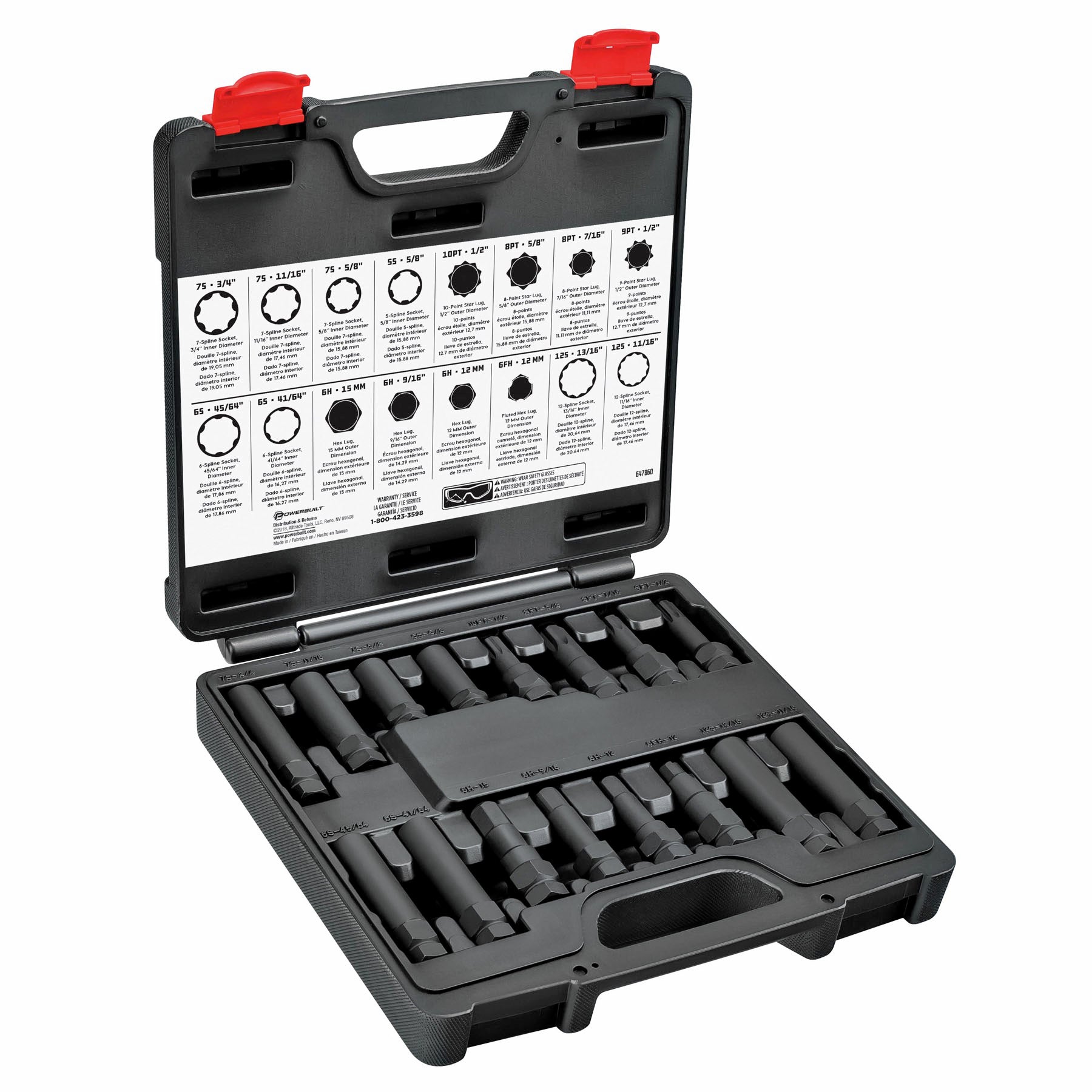 16 Piece Master Locking Lug Nut Socket Set