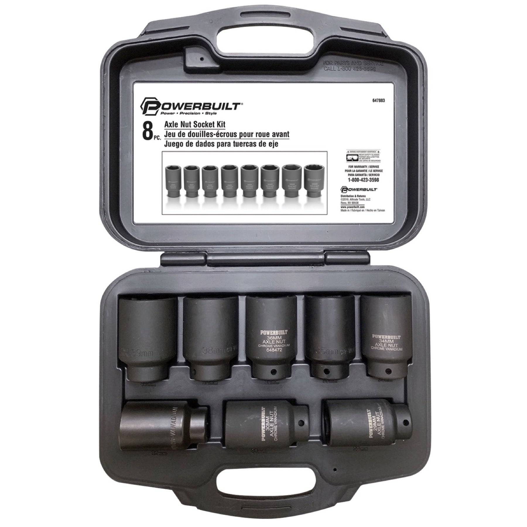 8 Piece Axle Nut Socket Set