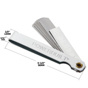 Powerbuilt 9 Blade Feeler Gauge And Ruler - 648514