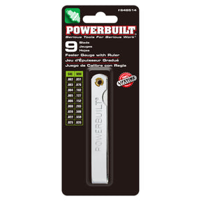 Powerbuilt 9 Blade Feeler Gauge And Ruler - 648514