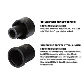 5 Piece Spindle Nut Socket Kit