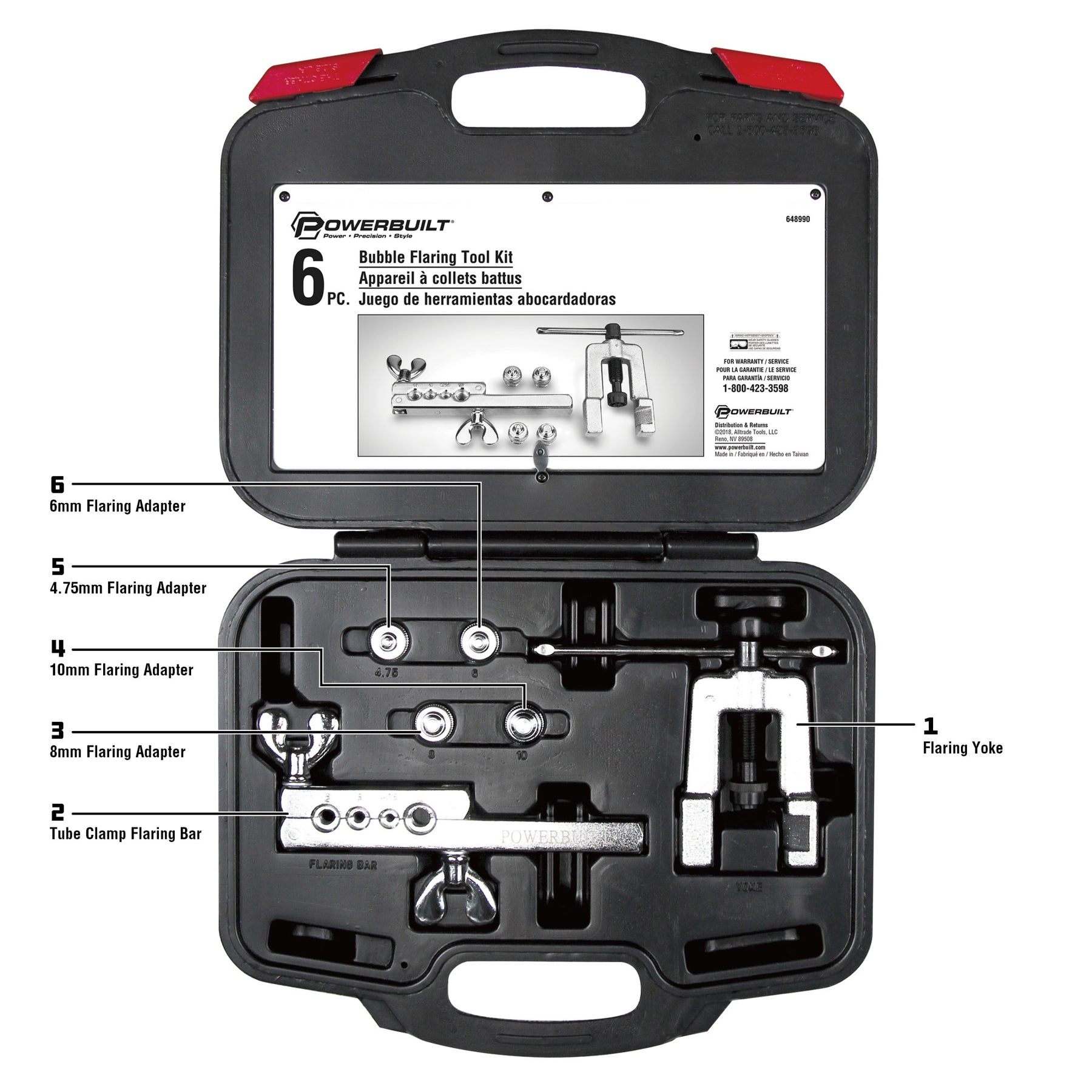 6 Piece Bubble Flaring Tool Kit