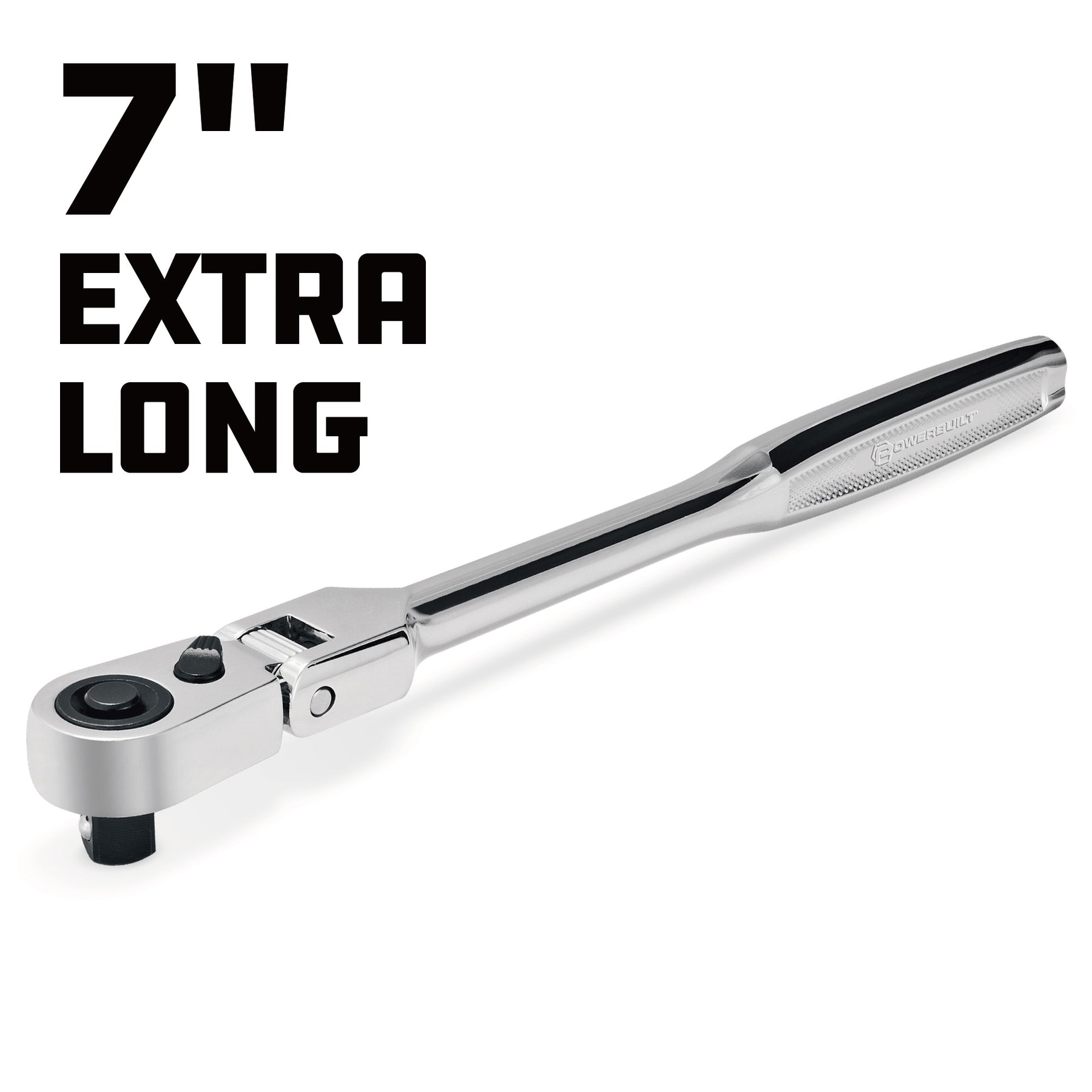 Pro Tech 1/4 in. Dr. 7 in. Long Reach Flex Head Ratchet