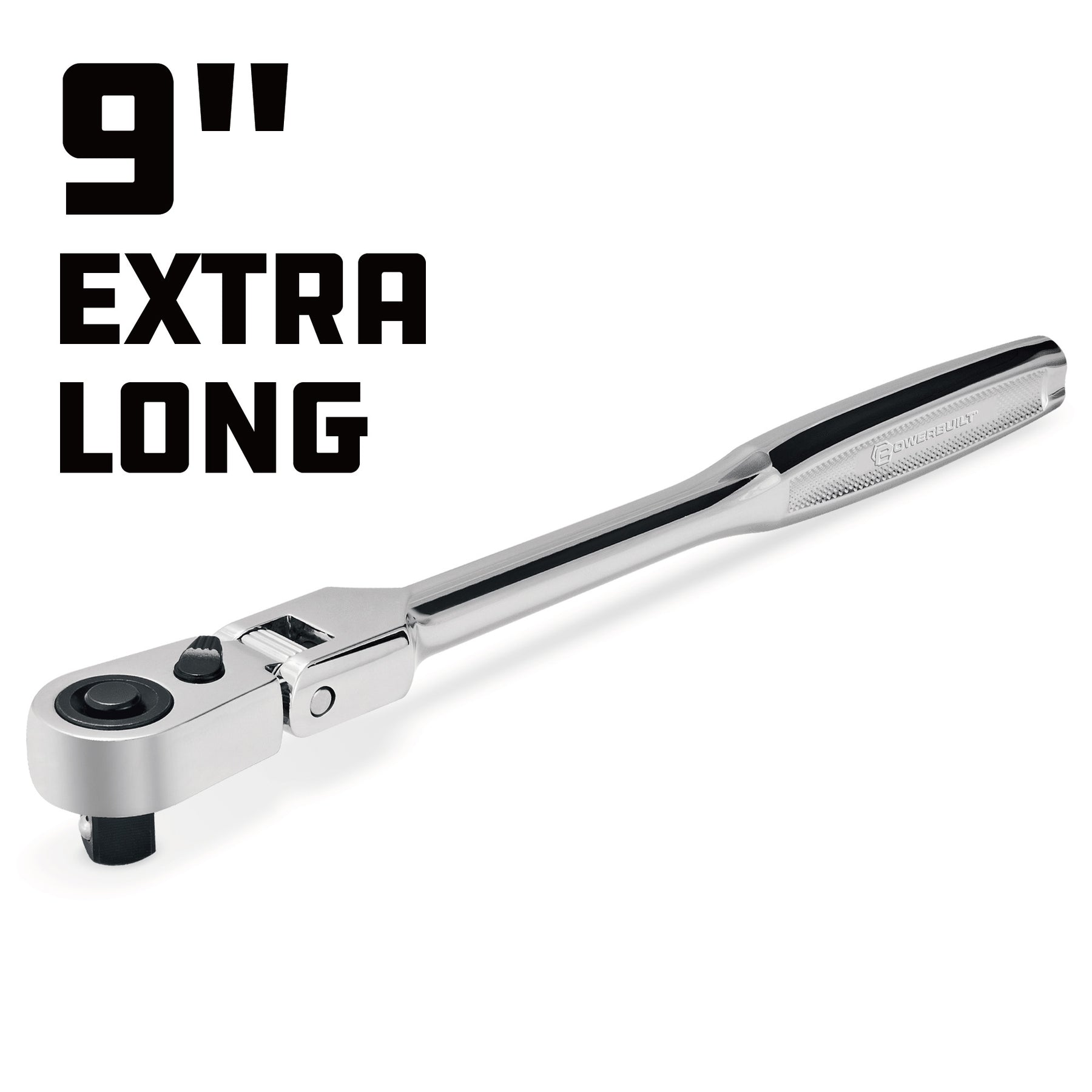 Pro Tech 3/8 in. Dr. 9 in. Long Reach Flex Head Ratchet