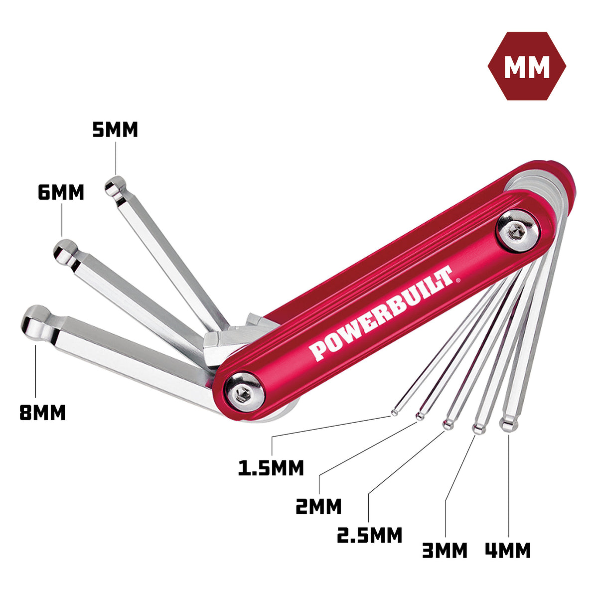 Folding Metric Hex Key Wrench Set