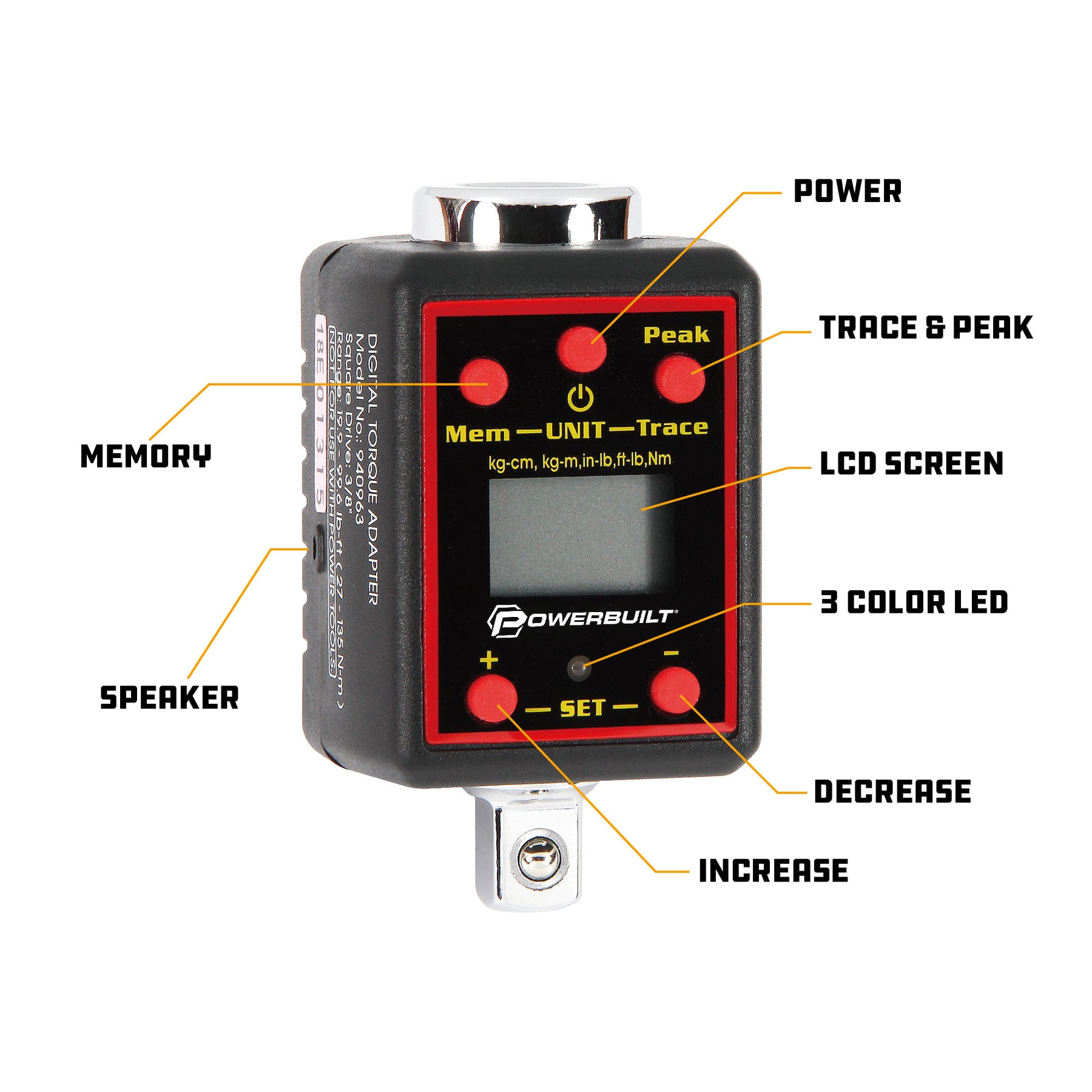 3/8 in. Dr. Digital Torque Socket Adapter