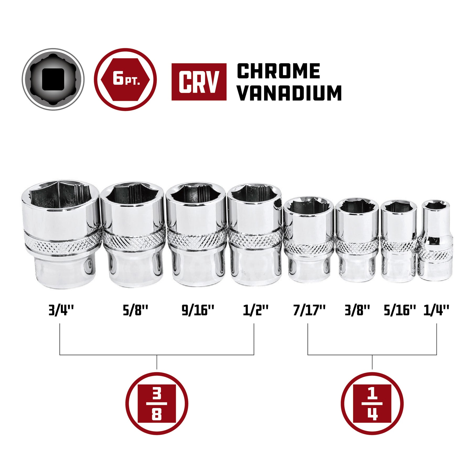 8 Piece Zeon SAE Socket Set for Damaged Bolts