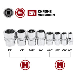 8 Piece Zeon SAE Socket Set for Damaged Bolts