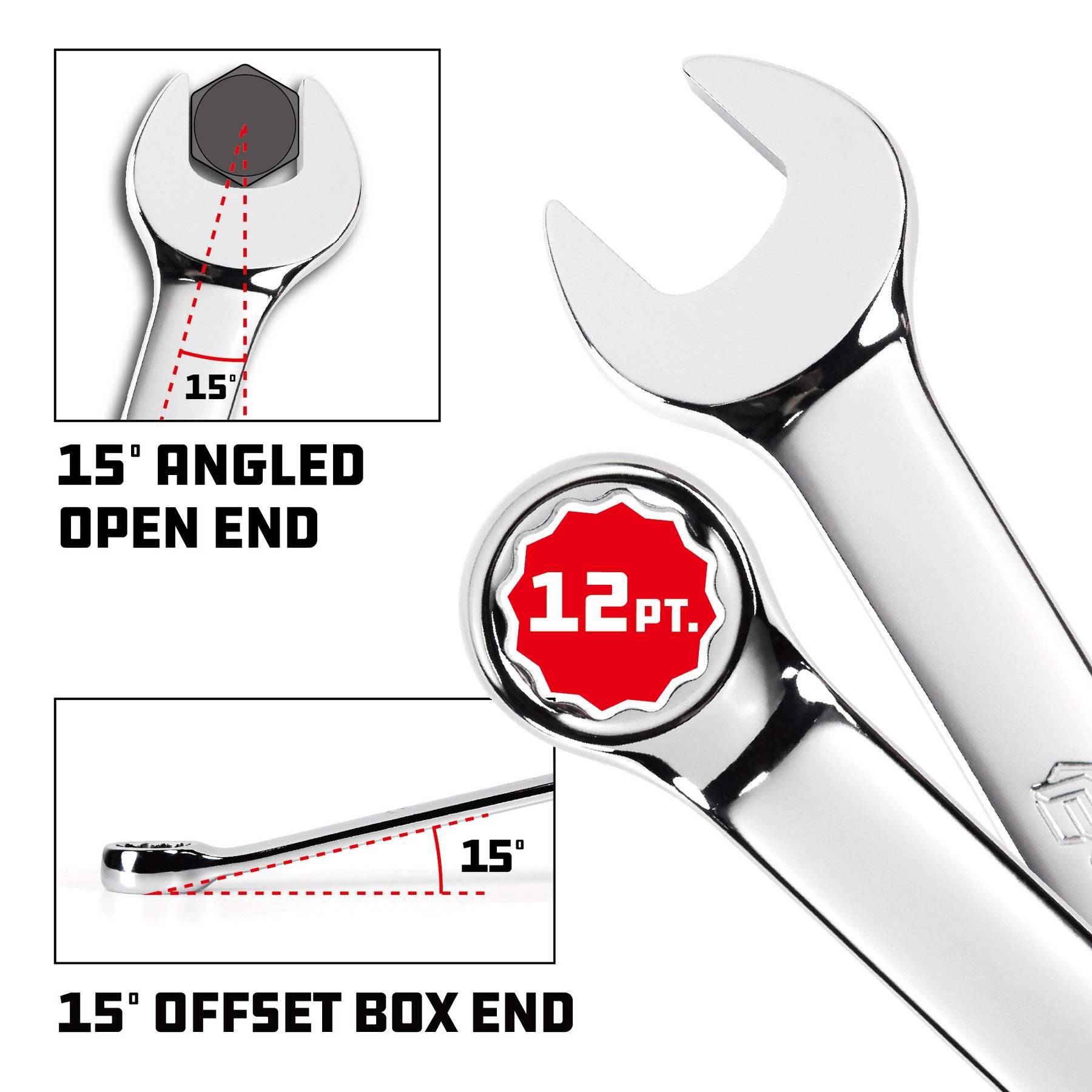 14 Piece Pro Tech SAE Combination Wrench Set