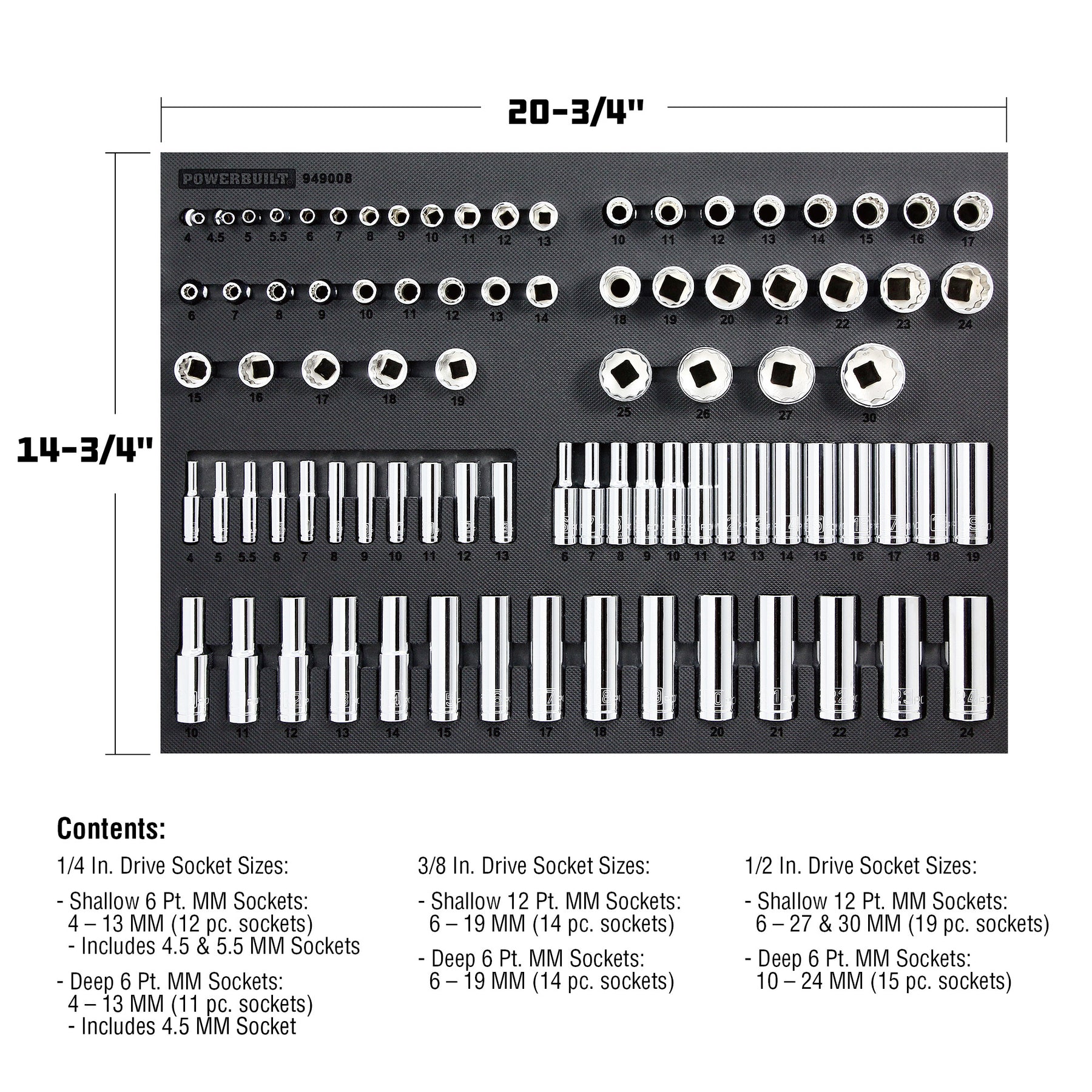 85 Piece Pro Tech Metric Socket Set