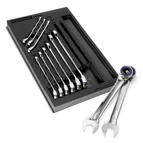 11 Piece Pro Tech SAE Reversible Ratcheting Combination Wrench Set